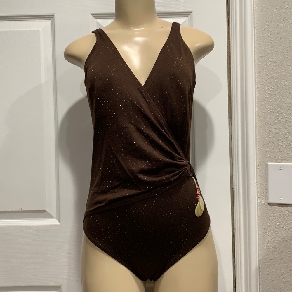 Gottex Brown One-Piece Swimsuit with Subtle Sparkle